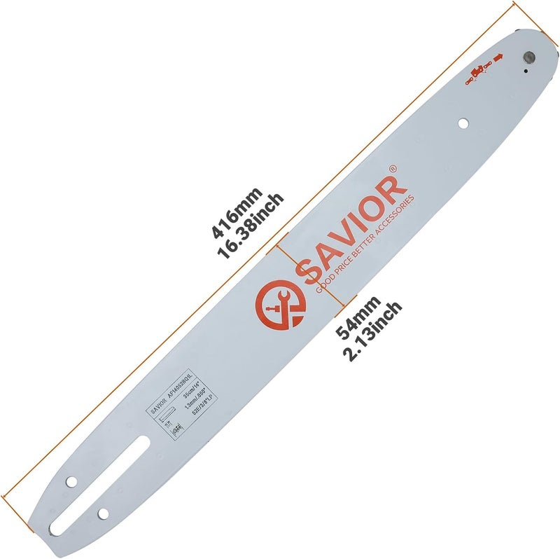 Savior 14 Inch Chainsaw Guide Bar and S52 Chain Combo, 3/8" LP Pitch, .050" Gauge, 52 Drive Links Fits Husqvarna 120 Echo CS-310 Ryobi RY3714 Replaces 140SDEA041 27856(3 Chains+ 1 Bar) - Image 4